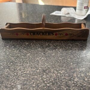 Wooden Cracker Holder with Floral Design